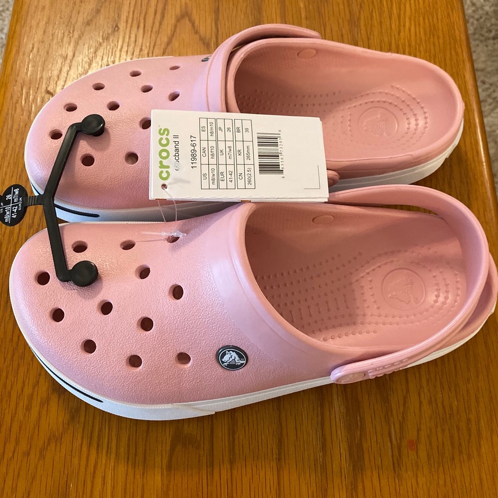 Crocs Pink Clogs Crocband II Womens Size US 10 NWT